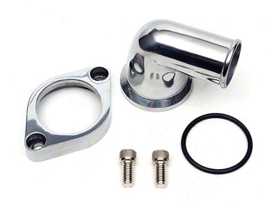 Chevelle Thermostat Housing, Small Block, 90 Degree Swivel,Polished Aluminum, With O-Ring Seal, 1964-1972