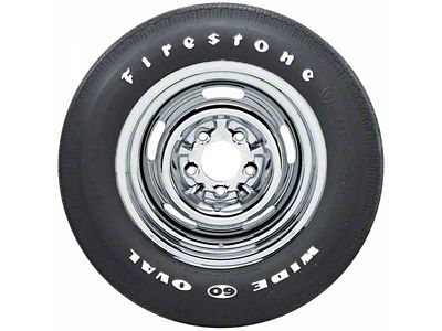 Chevelle Tire, Firestone Wide Oval, F70X14, White Letters, All Years