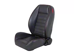 TMI Cruiser Low Back Bucket Seats; Black Madrid Vinyl with Black Stitching (Universal; Some Adaptation May Be Required)