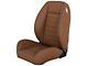 TMI Cruiser Low Back Bucket Seats; Saddle Brown Vinyl with Brown Stitching (Universal; Some Adaptation May Be Required)