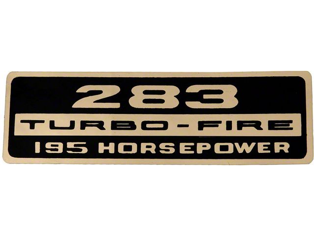 Chevelle Valve Cover Decal, 283 Turbo-Fire 195 hp, 1964-1967