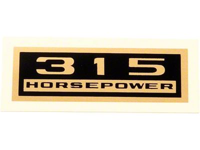 Chevelle Valve Cover Decal, 315 hp, 1964-1972