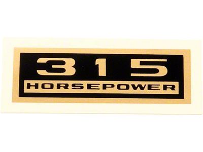 Chevelle Valve Cover Decal, 315 hp, 1964-1972