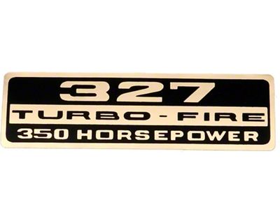 Chevelle Valve Cover Decal, 327 Turbo-Fire 350 hp, 1966