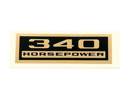 Chevelle Valve Cover Decal, 340 hp, 1964-1972