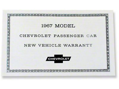 Vehicle Warranty Certificate,1967