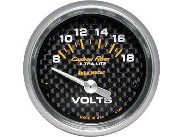 Chevelle Voltmeter, Carbon Fiber Series, AutoMeter, 1964-1972
