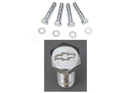 Chevelle Water Pump Bolt Set, Small Block, Chrome, For CarsWith Long Water Pump, 1964-1972