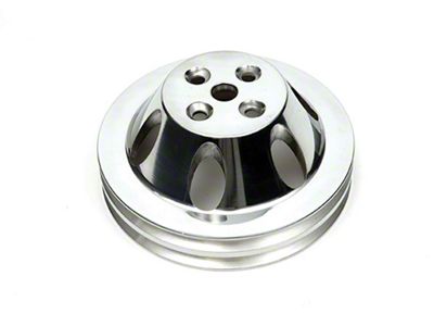 Chevelle Water Pump Pulley, Big Block, Double Groove, Polished Billet Aluminum, For Cars With Short Water Pump, 1964-1968