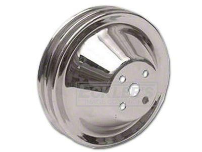 Chevelle Water Pump Pulley, Small Block, Double Groove, Chromed Billet Aluminum, For Cars With Short Water Pump, 1964-1968