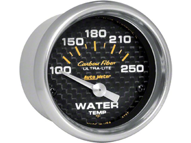 Chevelle Water Temperature Gauge, Electric, Carbon Fiber Series, AutoMeter. 1964-1972