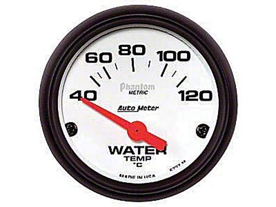 Auto Meter Phantom Series 2-1/16-Inch Water Temperature Gauge; 40-120 Celsius