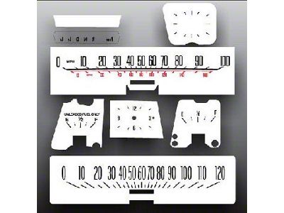 Chevroet Impala,White Face Gauges Instrument Cluster Overlay,1971..1976