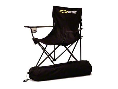 Chevrolet Bowtie Folding Arm Chair, Black & White