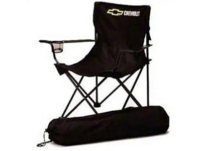 Chevrolet Bowtie Folding Arm Chair, Black & White