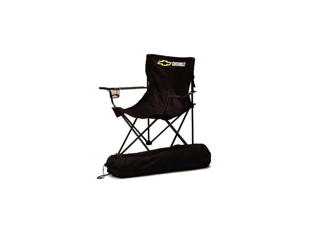 Chevrolet Bowtie Folding Arm Chair, Black & White