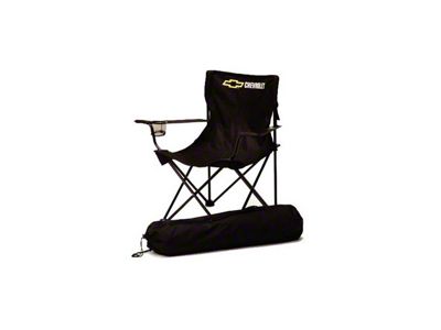 Chevrolet Bowtie Folding Arm Chair, Black & White