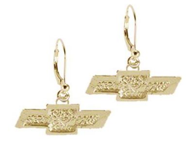 Chevrolet Bowtie Logo Earrings 5/8- 14K