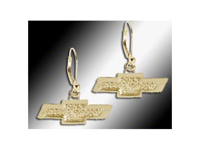 Chevrolet Bowtie Logo Earrings 5/8- 14K