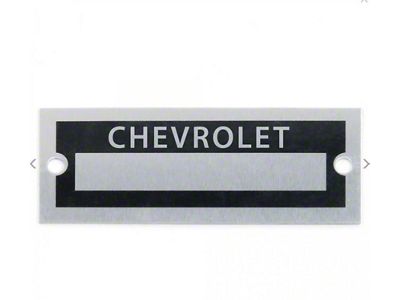 Chevrolet Blank Data VIn Plate