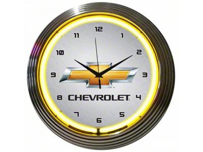 Chevrolet Clock, Yellow Neon Bowtie