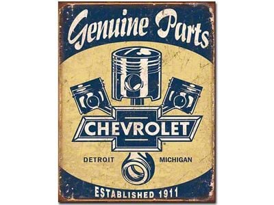 Chevrolet Genuine Parts Piston Tin Sign