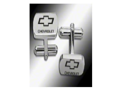 Chevrolet Name and Bowtie Logo Cufflinks- Stainless Steel