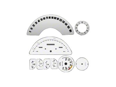 Chevroletr Corvette White Face Gauge Overlay, 1958-1962