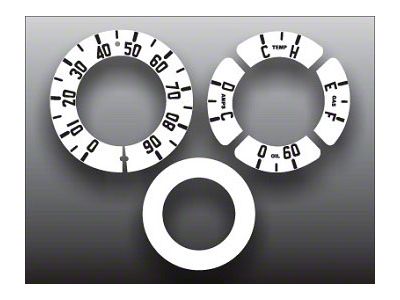 Chevroletr Truck White Face Gauge Overlay, 1953-1955