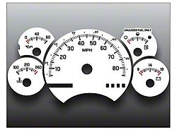 Chevrolet Blazer White Face Instrument Cluster Gauge Overlay,Non-Tach,1992..1994