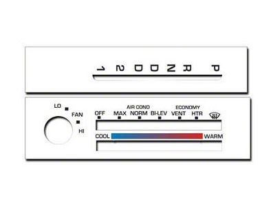 Chevrolet Camaro,White Face Gauges Heater Control Overlay,HVAC,1990..1992