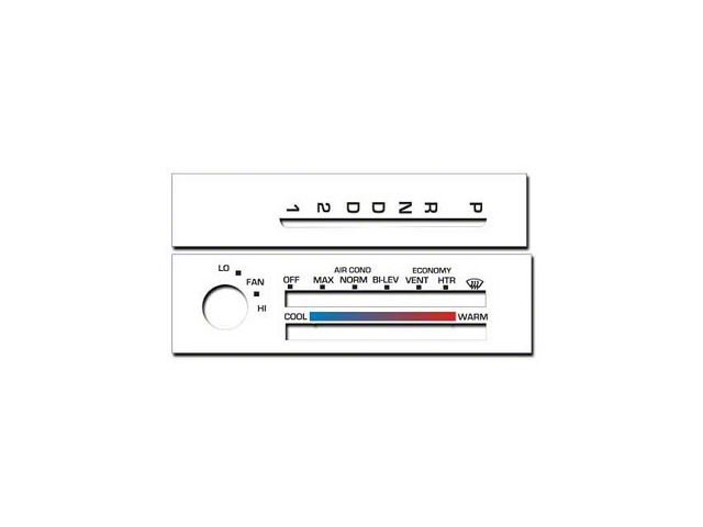 Chevrolet Camaro,White Face Gauges Heater Control Overlay,HVAC,1990..1992