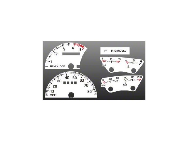 Chevrolet GMC White Face Instrument Cluster Overlay,1992..1994