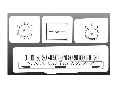 Chevrolet Impala Caprice White Face Gauges Overlay, 1968