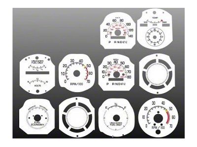 Chevrolet Nova White Face Gauge Overlay,140 KMH Metric,1977..1979