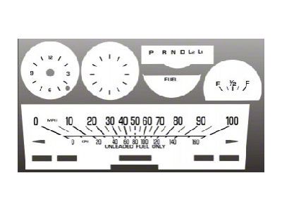 Chevrolet Nova White Face Gauge Overlay,1975..1976