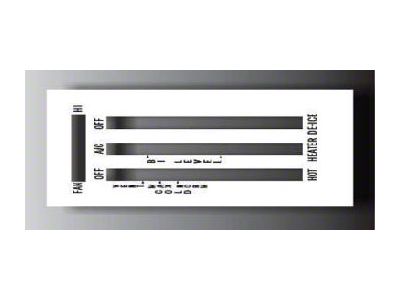 Chevrolet Nova White Face Heater Control Overlay, 1971..1974
