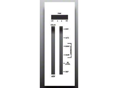 Chevrolet Nova White Face Heater Control Overlay,1975..1976