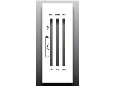 Chevrolet Nova White Face Heater Control Overlay,HVAC,1976