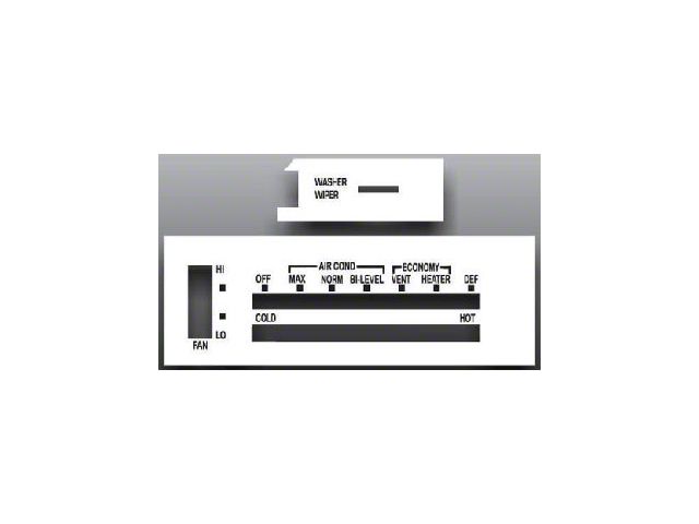 Chevrolet Suburban,White Face Heater Control Overlay,HVAC,1973..1979