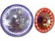 Chevy 5 3/4 Inch Round White Diamond Rat Rod Headlights With Multi Color LED Halo, 1958-1976