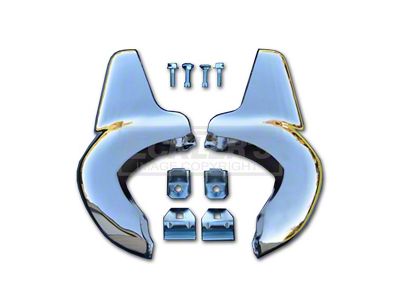 Chevy Accessory Front Bumper Guards, Chrome, With Mounting Hardware, 1957