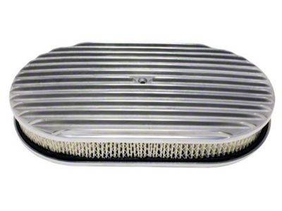 Chevy Air Cleaner, Oval Full Finned Polished Aluminum, 15