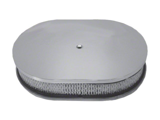 Chevy Air Cleaner, Oval Smooth Polished Aluminum, 12