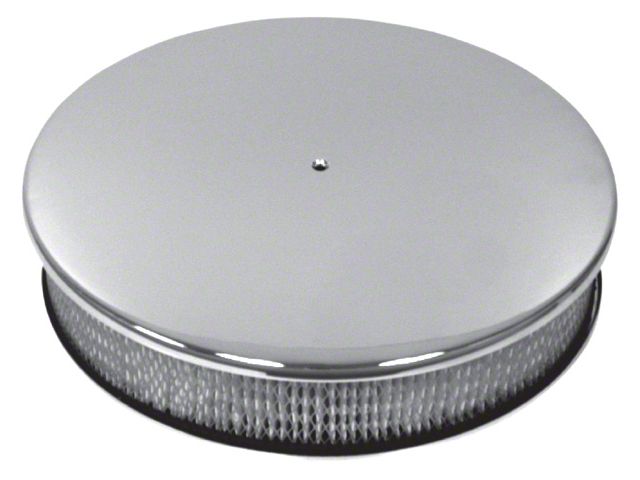 Chevy Air Cleaner, Round Smooth Chrome Aluminum, 14 X 3