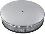 14-Inch Round Smooth Air Cleaner; Chrome (Universal; Some Adaptation May Be Required)