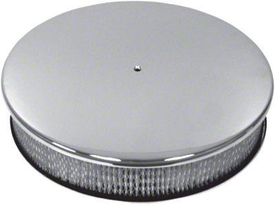 Chevy Air Cleaner, Round Smooth Chrome Aluminum, 14 X 3