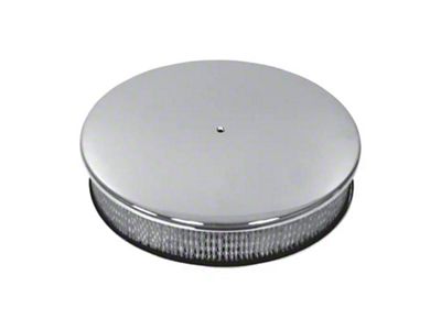 Chevy Air Cleaner, Round Smooth Chrome Aluminum, 14 X 3