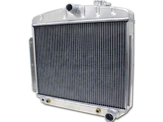 Chevy Aluminum Radiator, 6-Cylinder Position, Polished Finish, 1955-1956