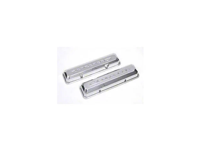 Chevy Aluminum Valve Covers, Polished, With Chevrolet Script, Small Block, 1955-1957